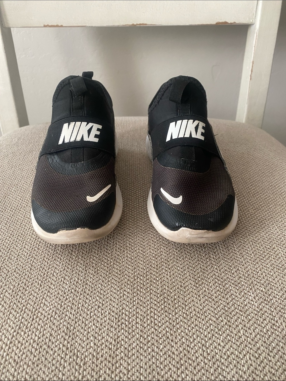 Nike Black and White Kids Slip-On Sneakers